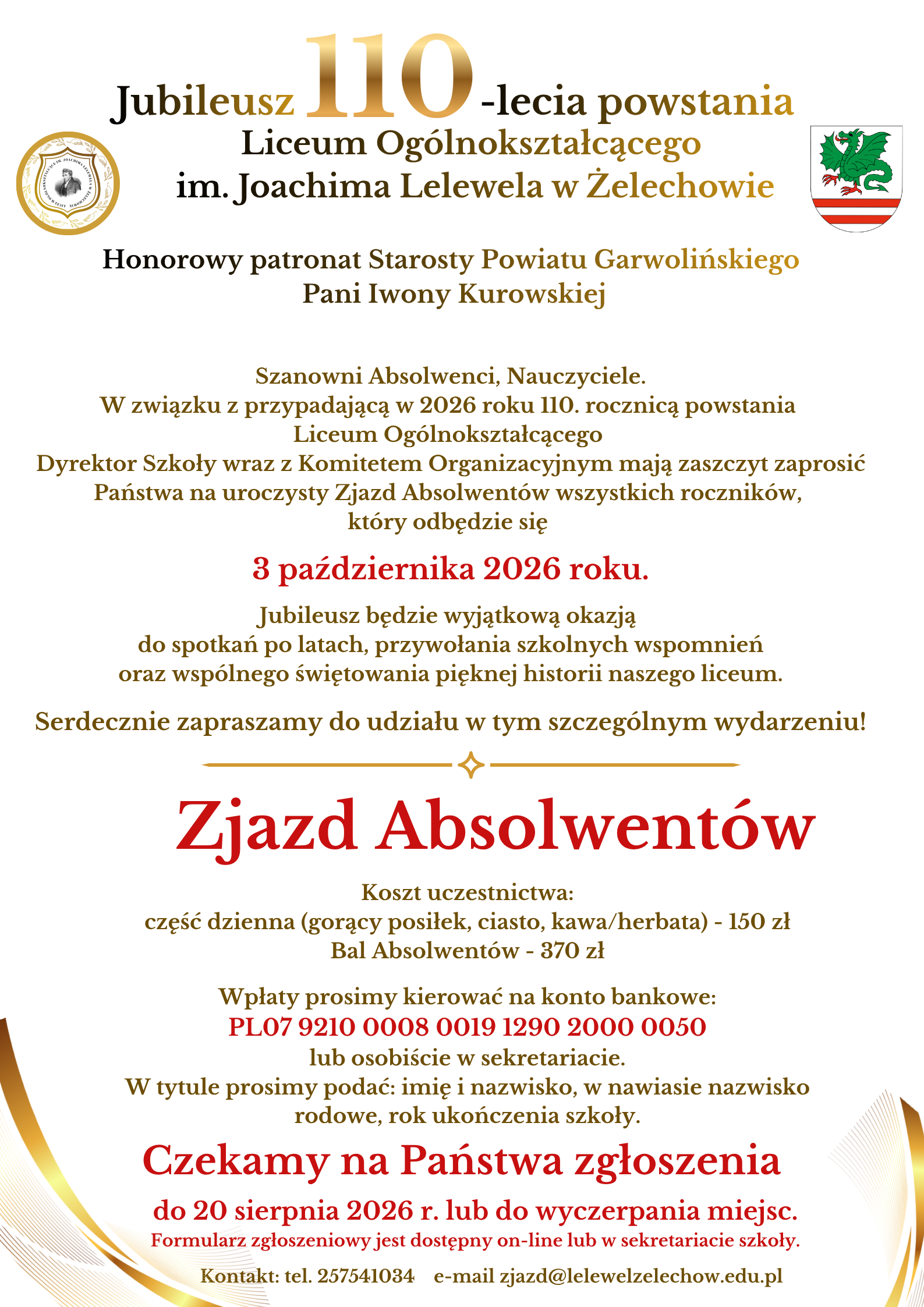plakat zjazd biały